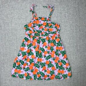 Crewcuts size 6 floral orange dress EUC